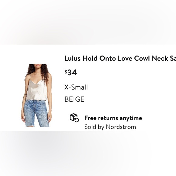 Lulus Hold Onto Love Cowl Neck Satin Camisole - Picture 1 of 4
